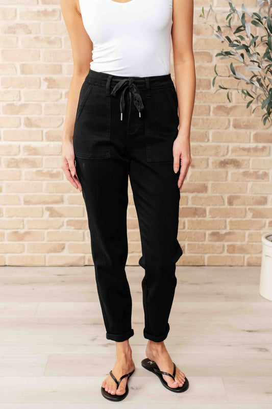 Carmen Double Cuff Joggers in Black